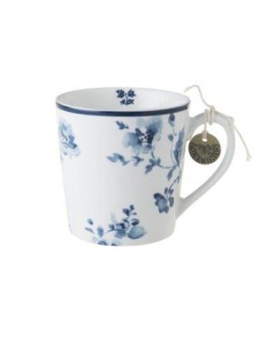 Krus Stort Laura Ashley China Rose blå / hvit porselen