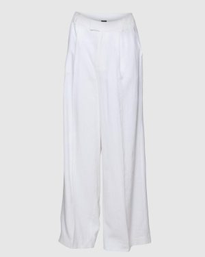 Sharon Linen Trouser - White