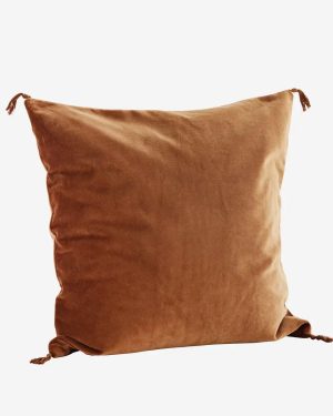 Velvet cushion with filling Burnt orange
