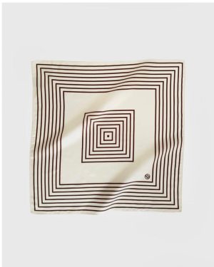 Striped Scarf Mocha Mousse & Cream 50 cm