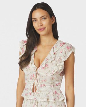 Netali Spring Flower Top Off-White