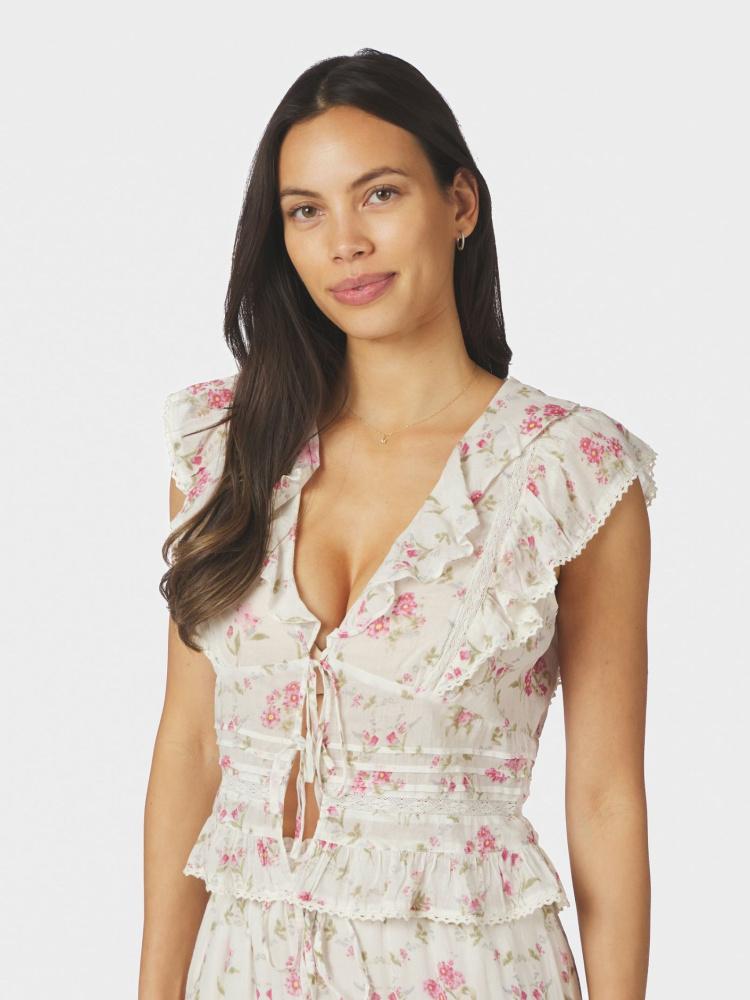 Netali Spring Flower Top Off-White