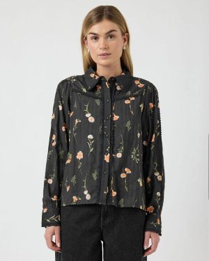 Yasomelli Shirt Black Flower Print