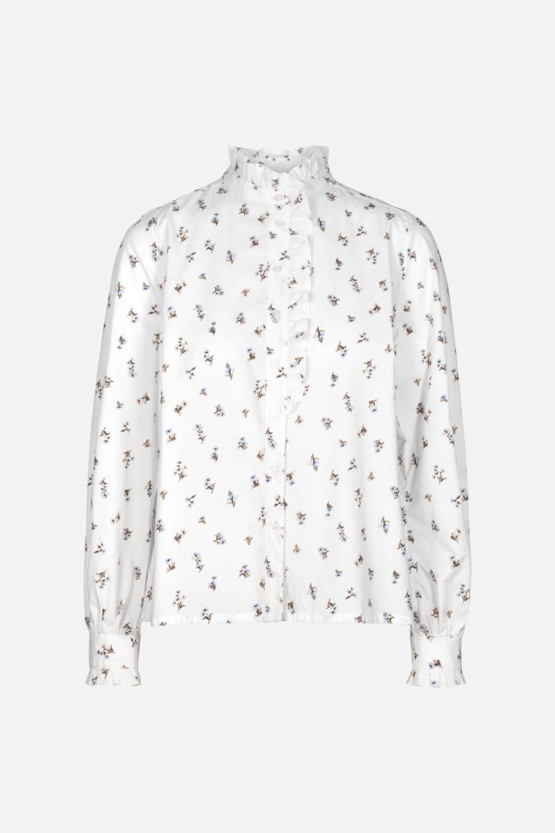 Emely Blouse White Anemone Print