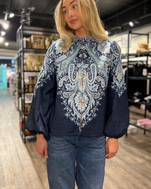 Bluse Paisley Marine