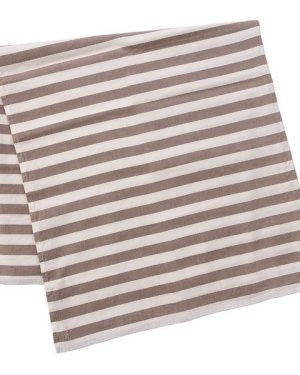 Duk striper muldvarp / hvit 145 x 300 cm