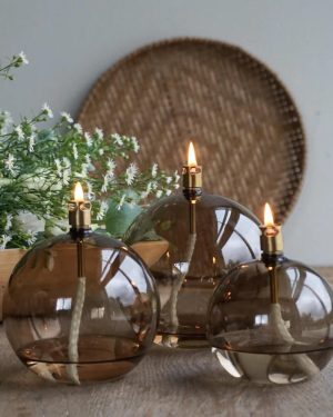 Peri Design Oljelampe Ball Small Brass Champagne