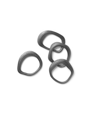 Flow Serviettring Black (sett med 4)