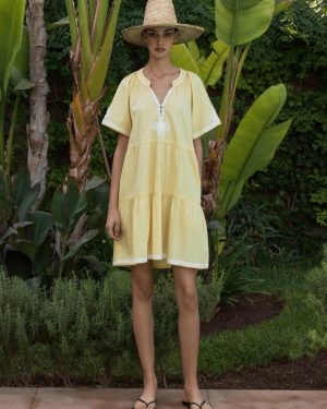 Flora Short Dress Buttermilk