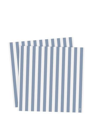 Serviett 33x33 striper lysblå/hvit