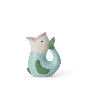 Liten keramikkvase fisk – mintgrønn