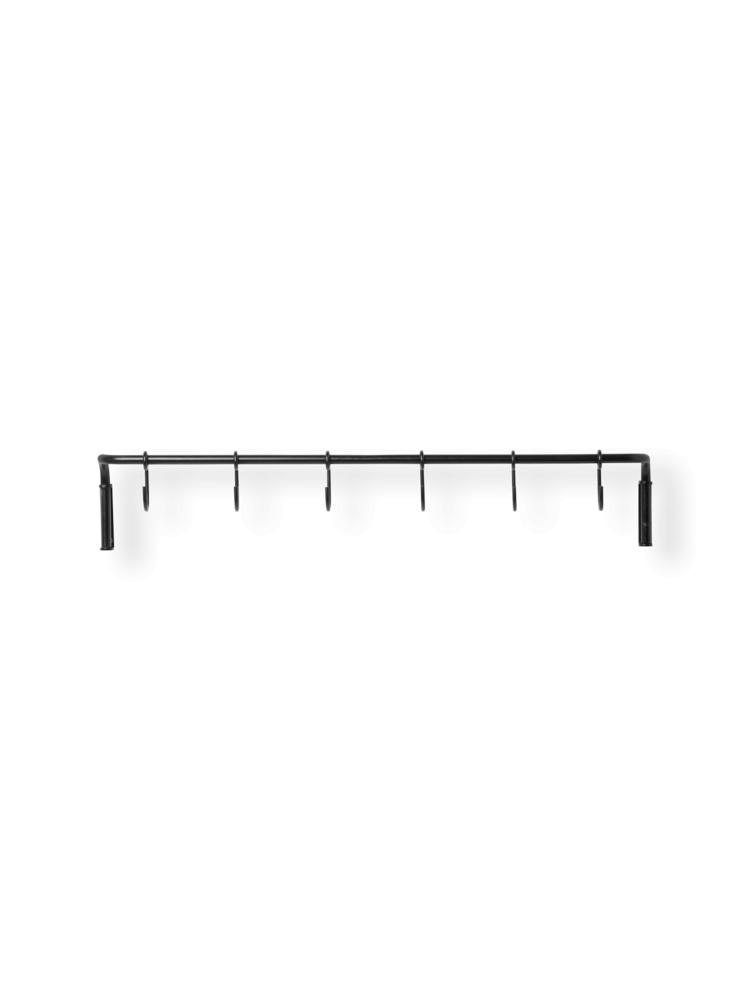 Kitchen Rod med 6 kroker, Black