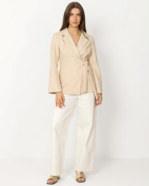 Carmia Melange Tie Blazer