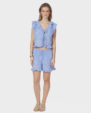 Amansa Stripe Shorts Light Blue