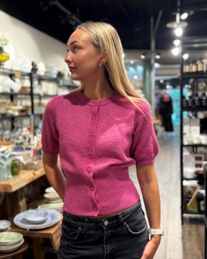 Salora SS Cardigan Red Violet