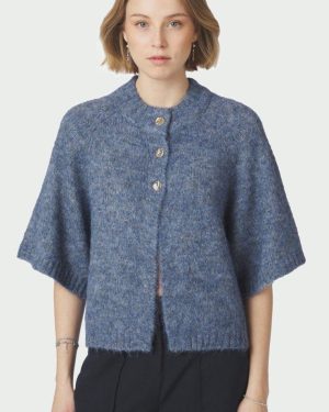Benuta Fluffy Knit Cardigan Smoke Blue