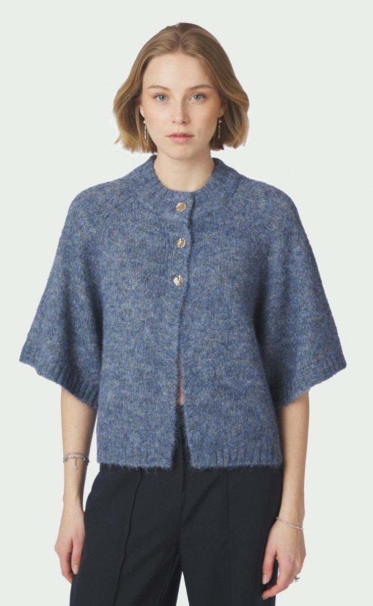 Benuta Fluffy Knit Cardigan Smoke Blue