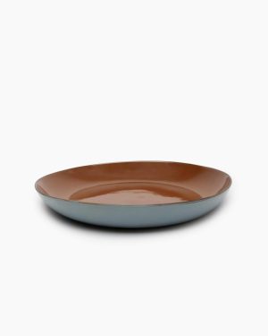 Serving plate rust/smoky blue Terres de rêves