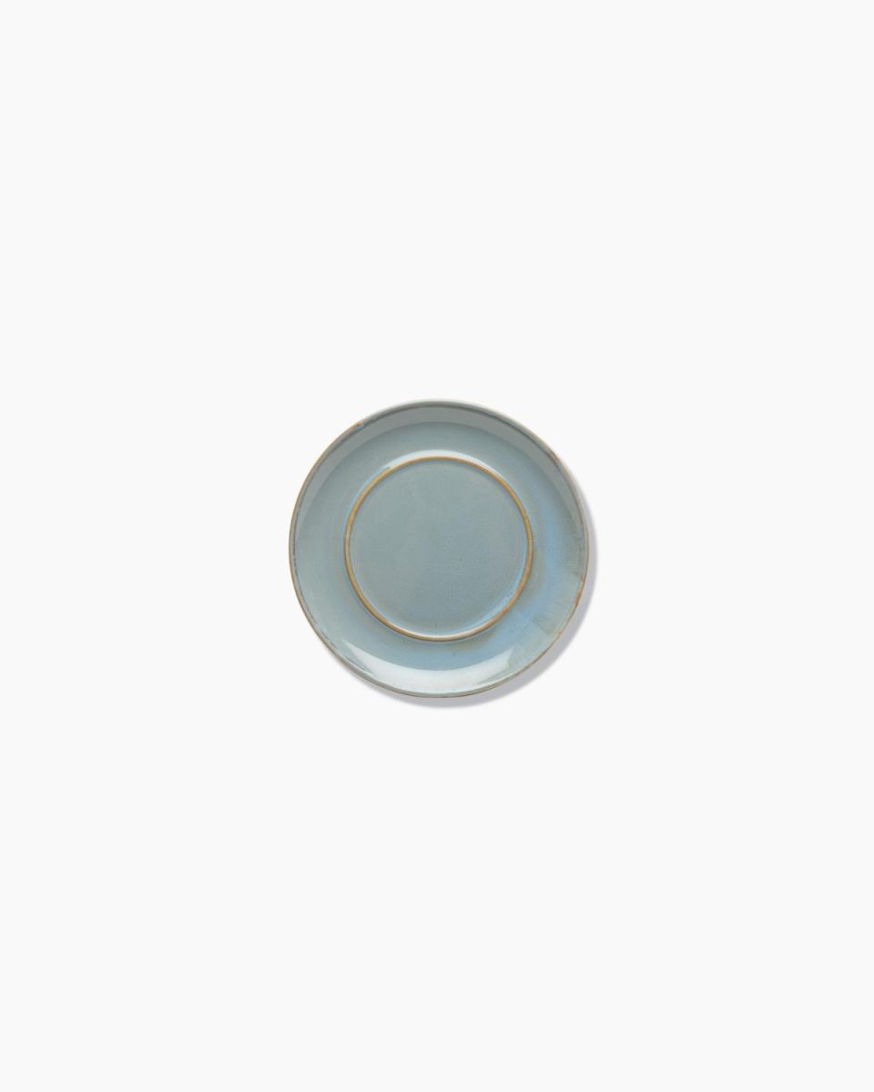 Saucer for coffee cup smoky blue/rust Terres de rêves