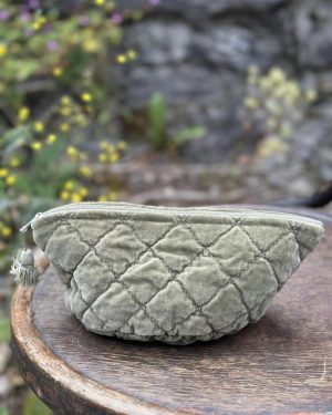 Sminkepung velur 15xH10 cm olivo
