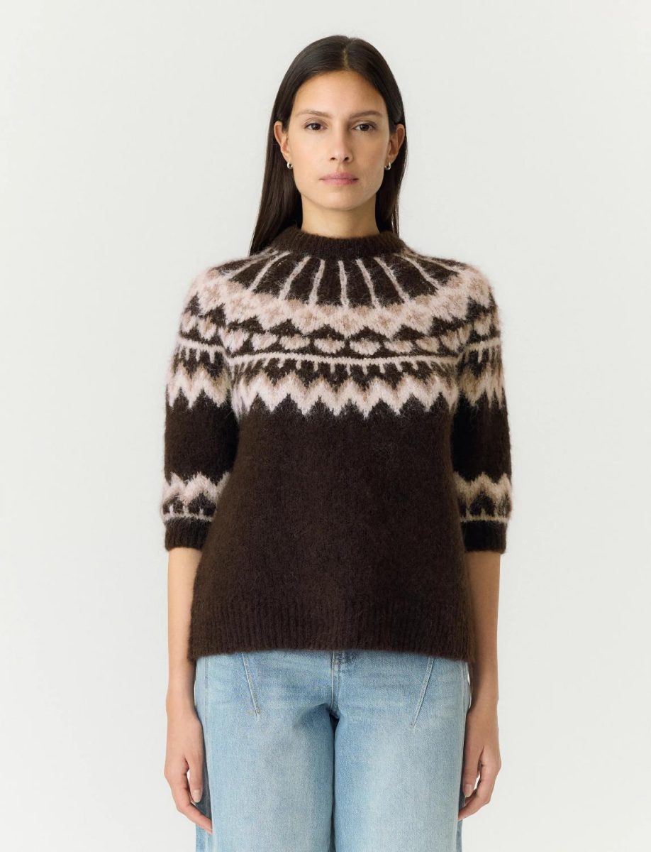 Yasdomina SS Wool Blend Knit Pullover Carafe/Birch