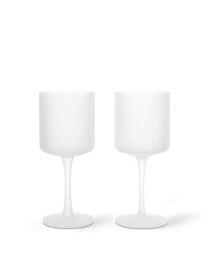 Ripple White Wine Glasses - Set of 2 - Frosted