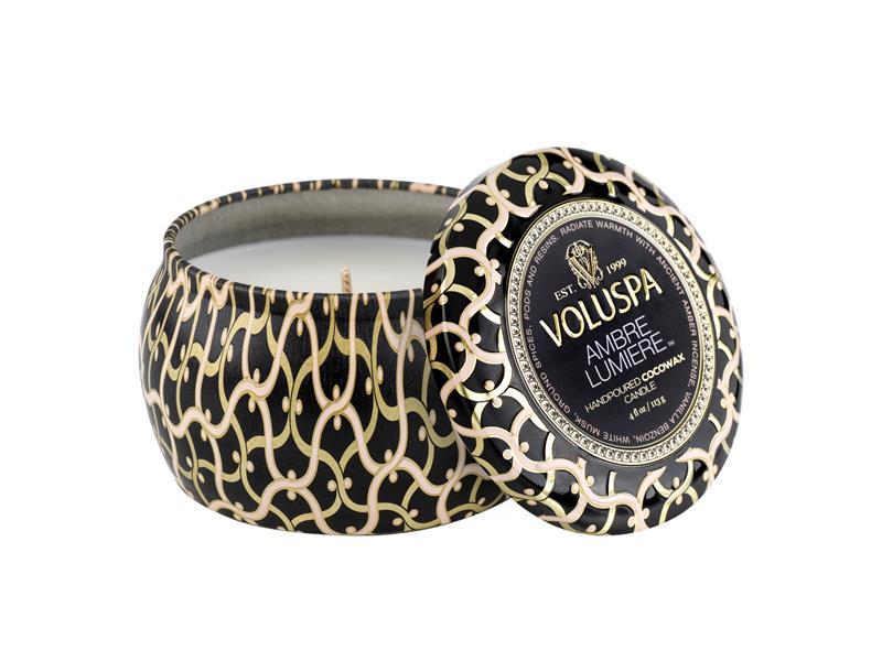 Mini tin Candle 25 timer Suede Blach