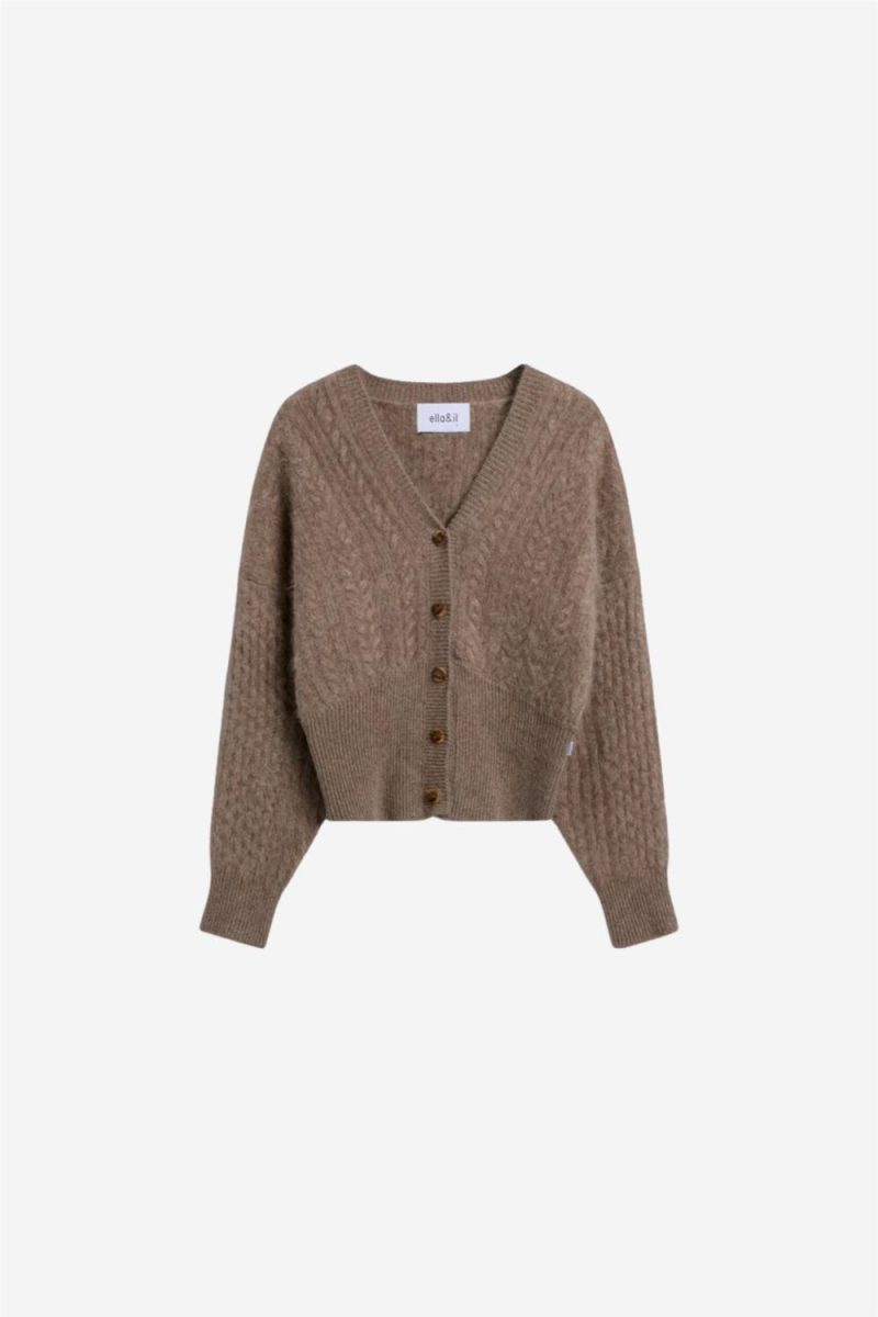 Jenna Brushed Cardigan Light Brown