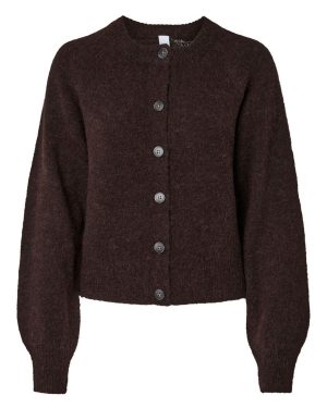 Yasjohi LS Wool Blend Cardigan Coffee Bean