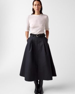 Anna Cotton Skirt Black