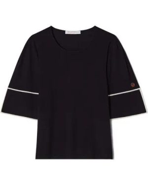 Malia Top - Marine / Ecru