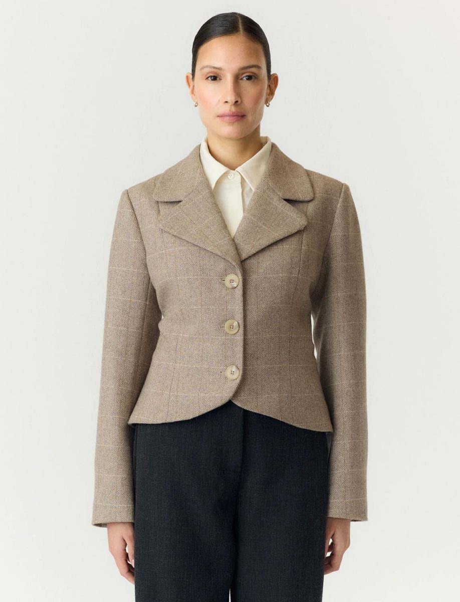 Yasthela LS Wool BlendShort Jacket Taue/Grey