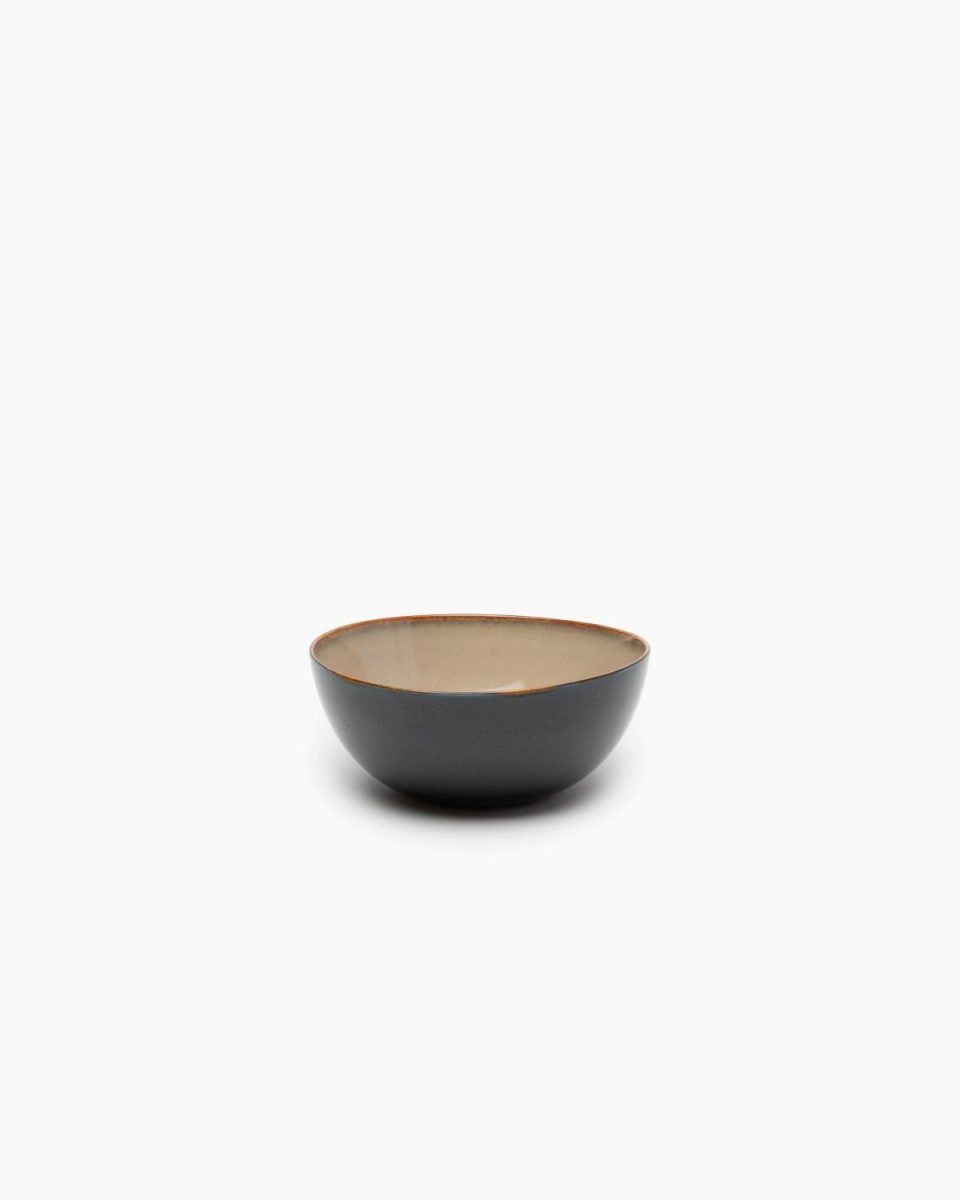 Bowl M misty gray/dark blue Terres de rêves