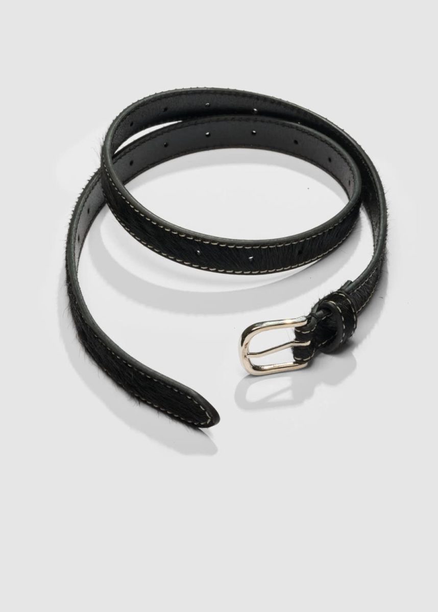 Zona Pony Hair Belt Black