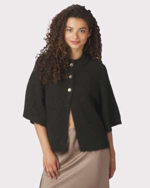 Benuta Fluffy Knit Cardigan Dark Brown