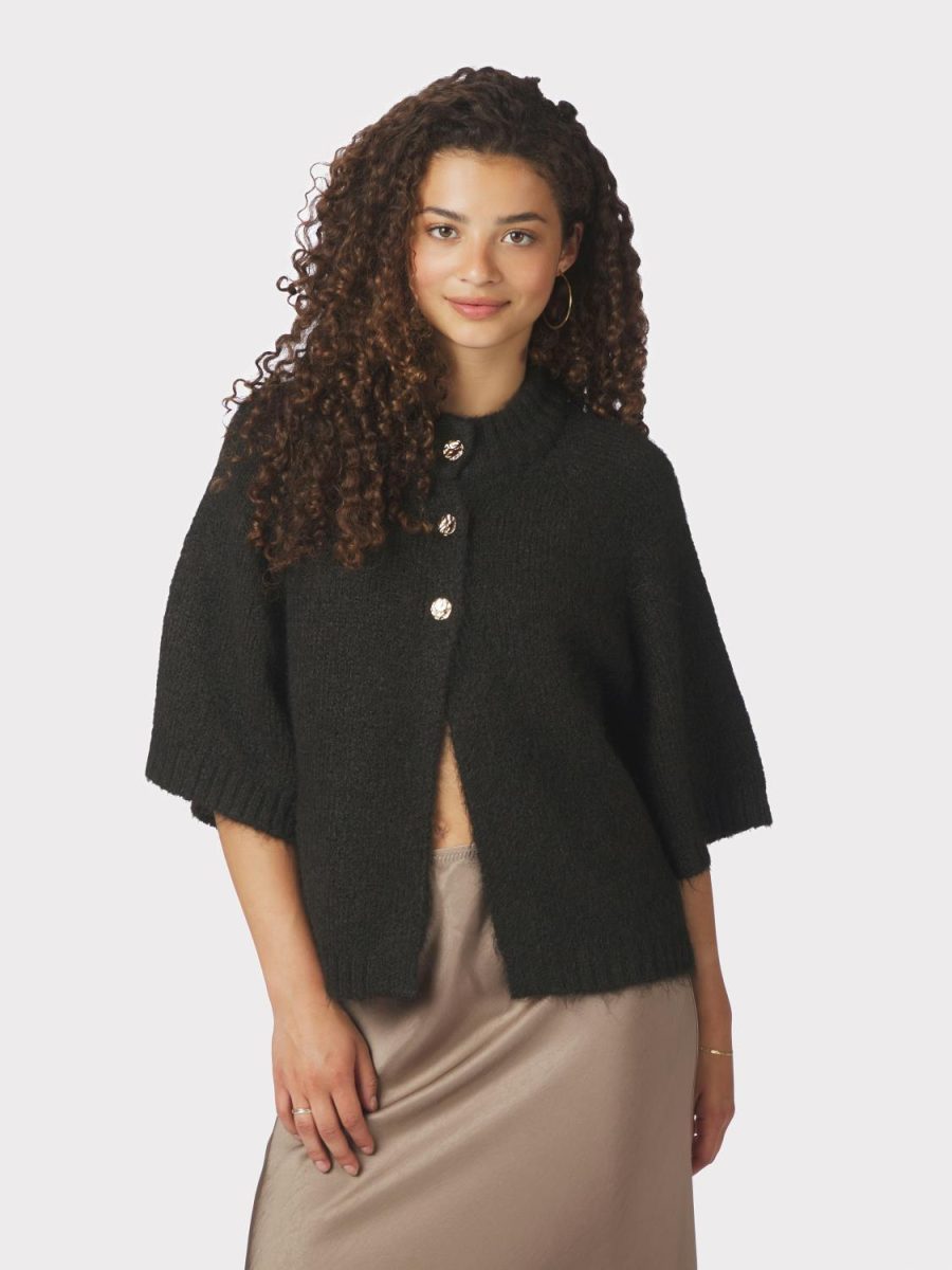 Benuta Fluffy Knit Cardigan Dark Brown