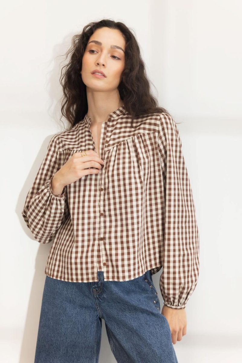 Bellier Blouse Brown Check