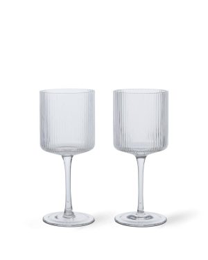 Ripple White Wine Glasses - Set of 2 - Clear