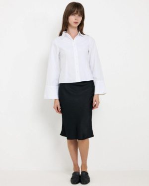 Mindie Heavy Sateen Skirt Black
