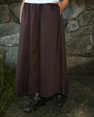 Yara Poplin Skirt Chocolate Brown