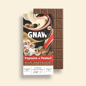 GNAW Popcorn & Peanut Milk Chocolate Bar 80g