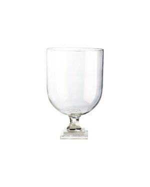 Glass Vase w/square foot Clear