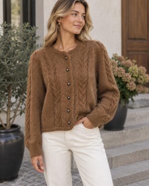 Edge Cardigan Mohair Caramel