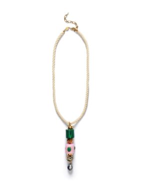 Twisted Treasure Necklace - Ecru