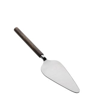 Cake Slice Metal Dark Brown Wood