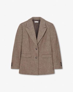 Abby Herringbone Blazer Cognac Herringbone
