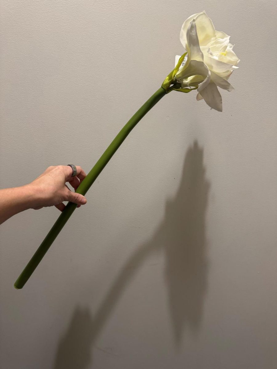 Kunstig hvit amaryllis, 60 cm