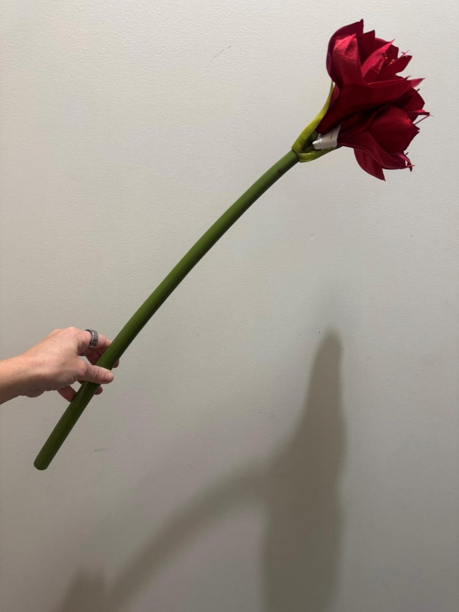 Kunstig rød amaryllis, 60 cm