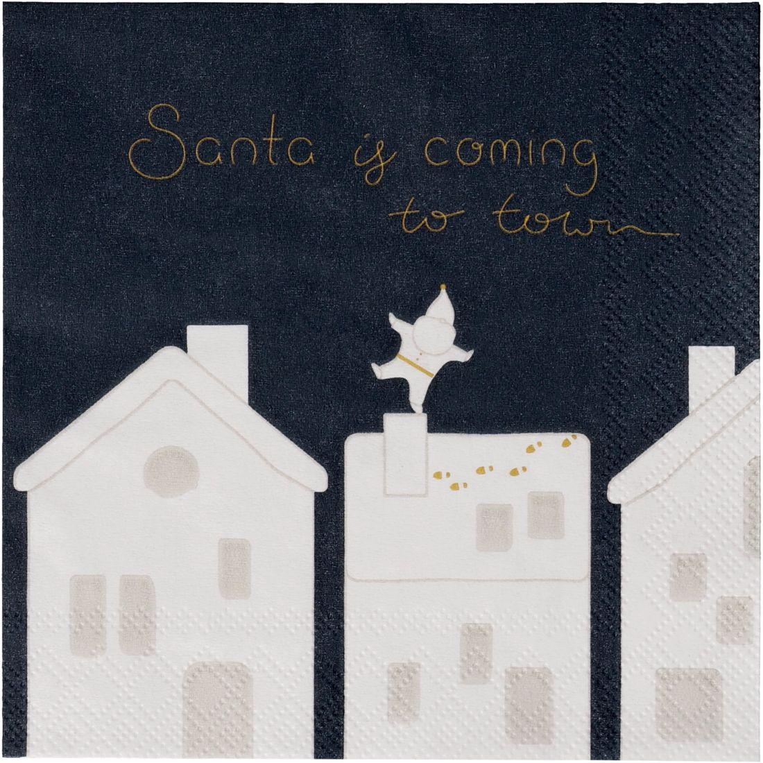 Serviette 25x25 cm Santa Is Coming To Town
