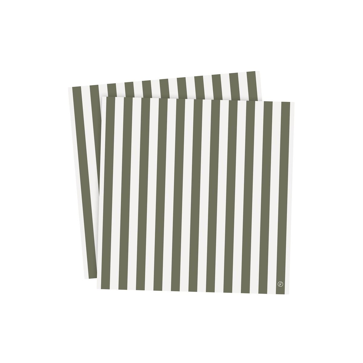 servietter, grønn stripete 33x33 cm 20 pk